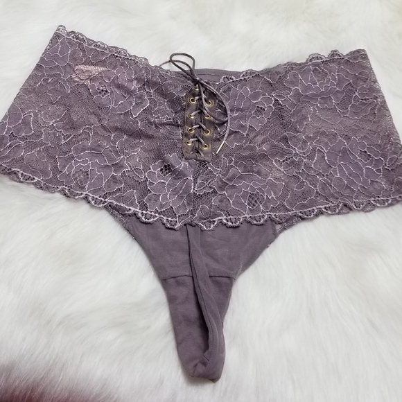 Victoria's Secret Other - Victoria's Secret Hip Hugger Lace Up Panties Taupe